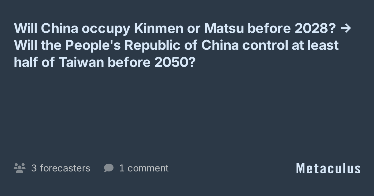 Conditional Chinese Control of Half of Taiwan by 2050?