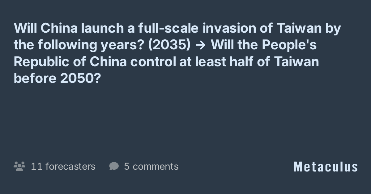 Conditional Chinese Control of Half of Taiwan by 2050?